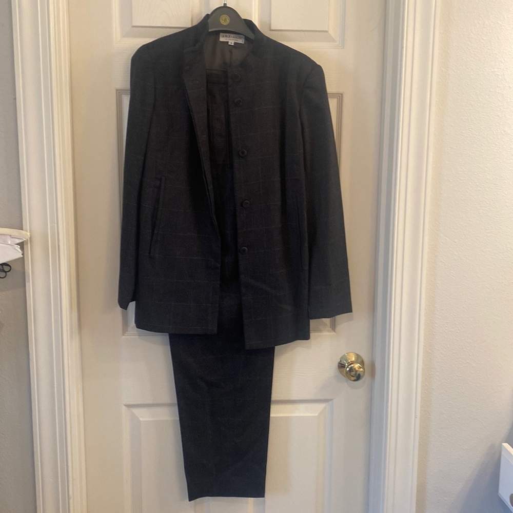Giorgio Armani Le Collezioni Charcoal Suit Jacket & Pant Set, 6, Made in Italy